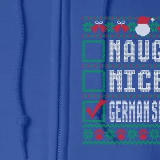 Naughty Nice Ger Shepherd Christmas List Dogs Xmas Gift Full Zip Hoodie