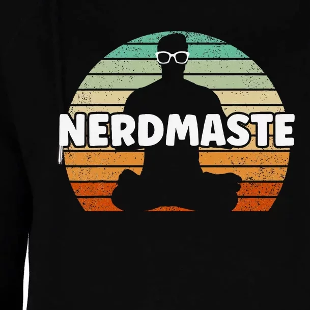 Nerdmaste Nerd Geek Yoga Gamer Fun Cute Hipster Retro Sunset Womens Funnel Neck Pullover Hood