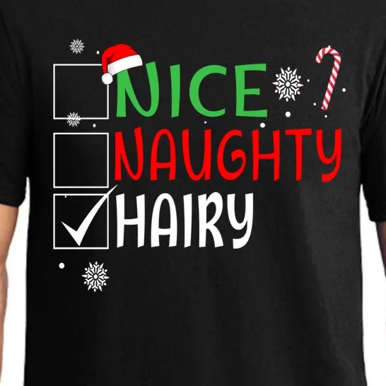 Nice Naughty Hairy Funny Christmas List Naughty Couples Fun Meaningful Gift Pajama Set