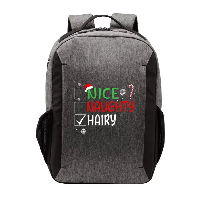 Nice Naughty Hairy Funny Christmas List Naughty Couples Fun Meaningful Gift Vector Backpack