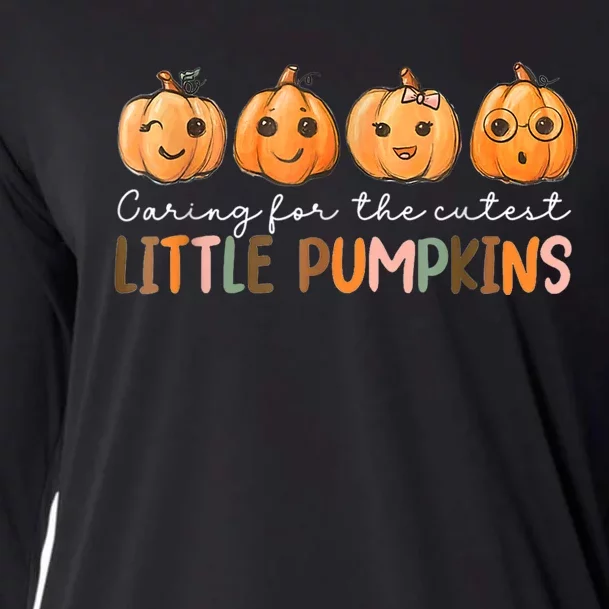 Nicu Nurse Halloween Cutest Pumpkins Mother Baby Nurse Fall Cooling Performance Long Sleeve Crew