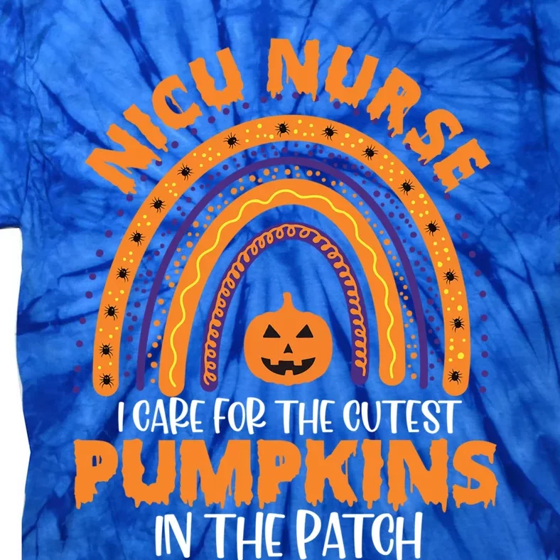 Nicu Nurse Halloween Rainbow Cutest Pumpkins In The Patch Cool Gift Tie-Dye T-Shirt