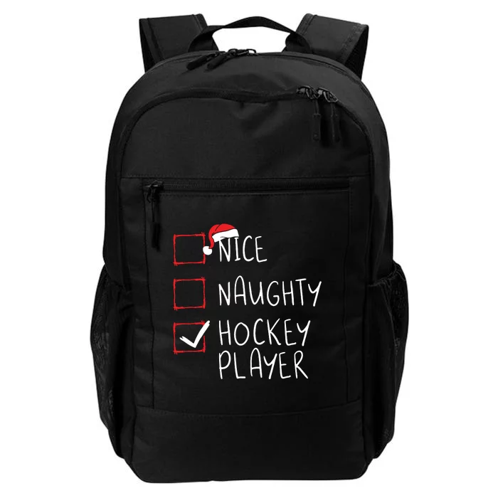 Nice Naughty Hockey Player List Christmas Santa Claus Daily Commute Backpack