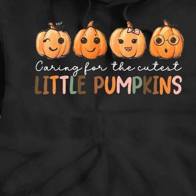 NICU Nurse Halloween Cutest Pumpkins Mother Baby Nurse Fall Tie Dye Hoodie