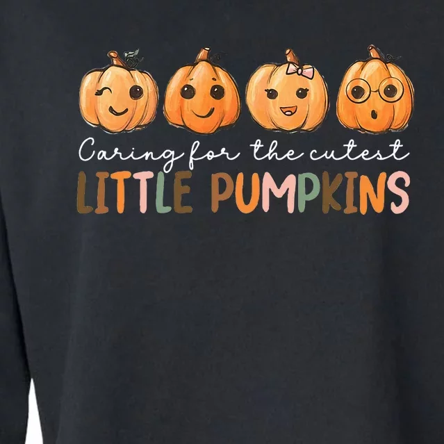 NICU Nurse Halloween Cutest Pumpkins Mother Baby Nurse Fall Cropped Pullover Crew