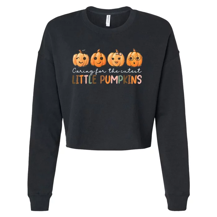 NICU Nurse Halloween Cutest Pumpkins Mother Baby Nurse Fall Cropped Pullover Crew