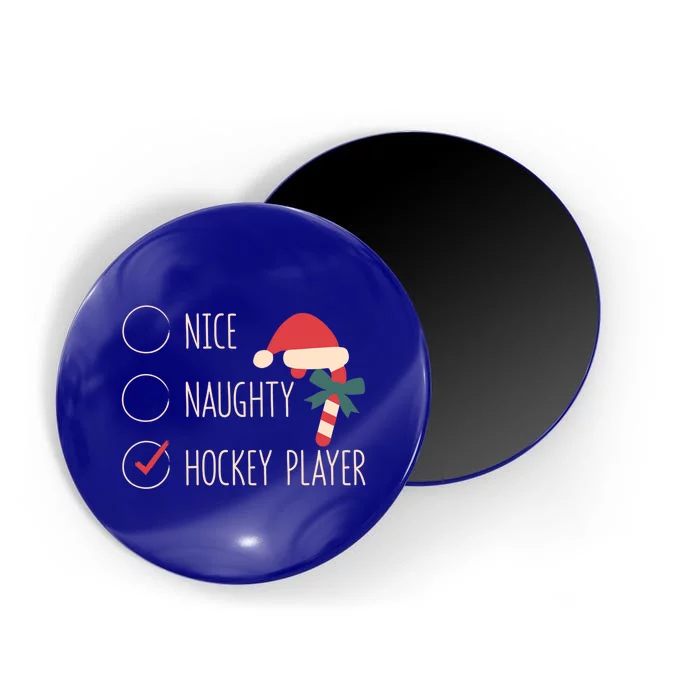 Nice Naughty Hockey Player Christmas Santa Claus Coach Fan Cool Gift Magnet