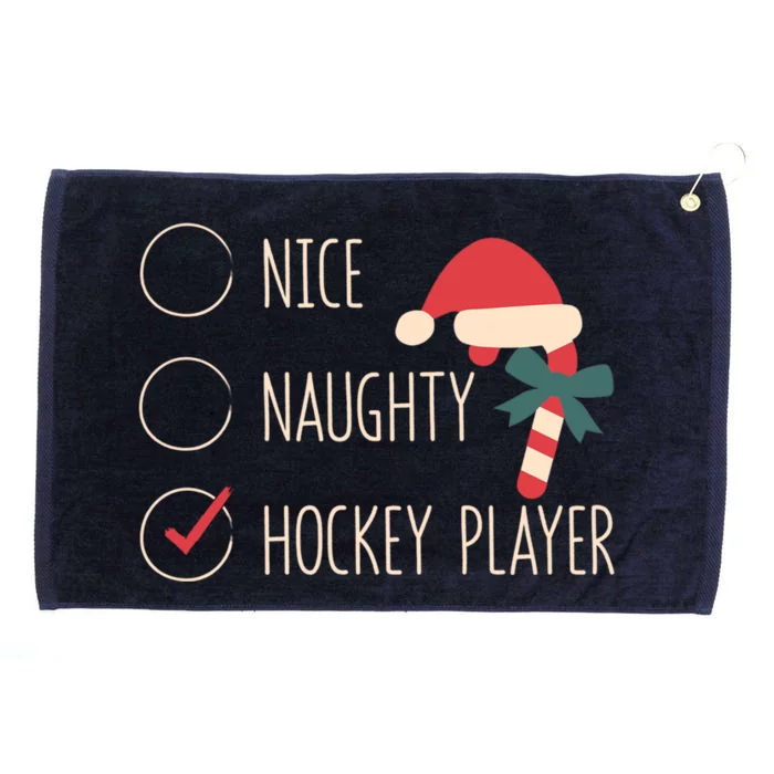 Nice Naughty Hockey Player Christmas Santa Claus Coach Fan Cool Gift Grommeted Golf Towel