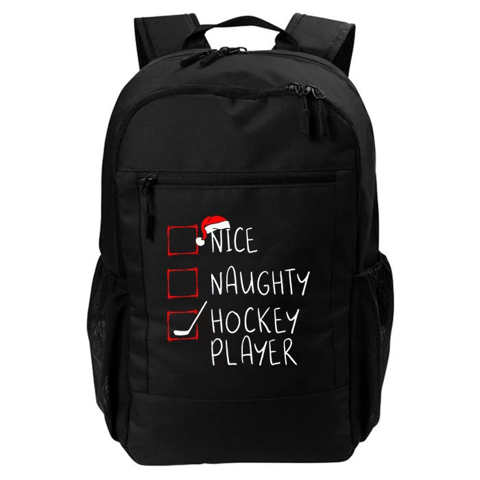 Nice Naughty Hockey Player List Christmas Santa Claus Daily Commute Backpack