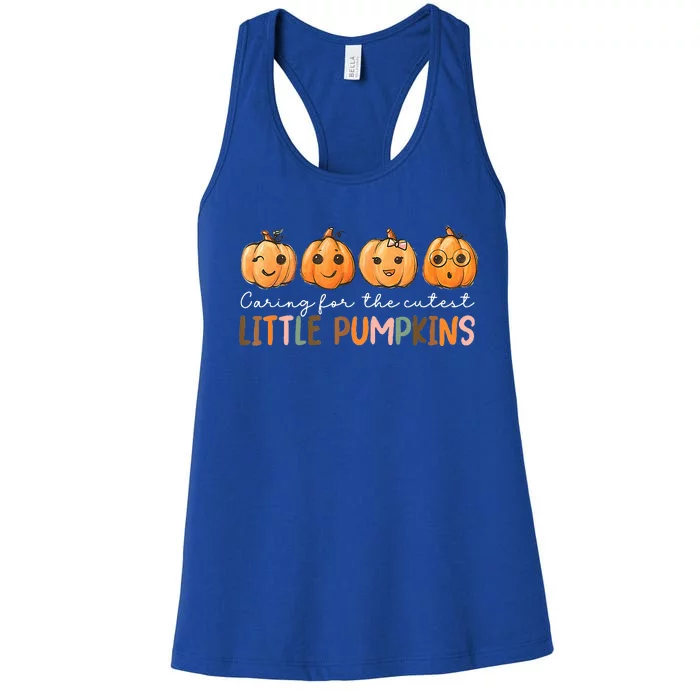 Nicu Nurse Halloween Cutest Pumpkins Mother Baby Nurse Fall Women's Racerback Tank