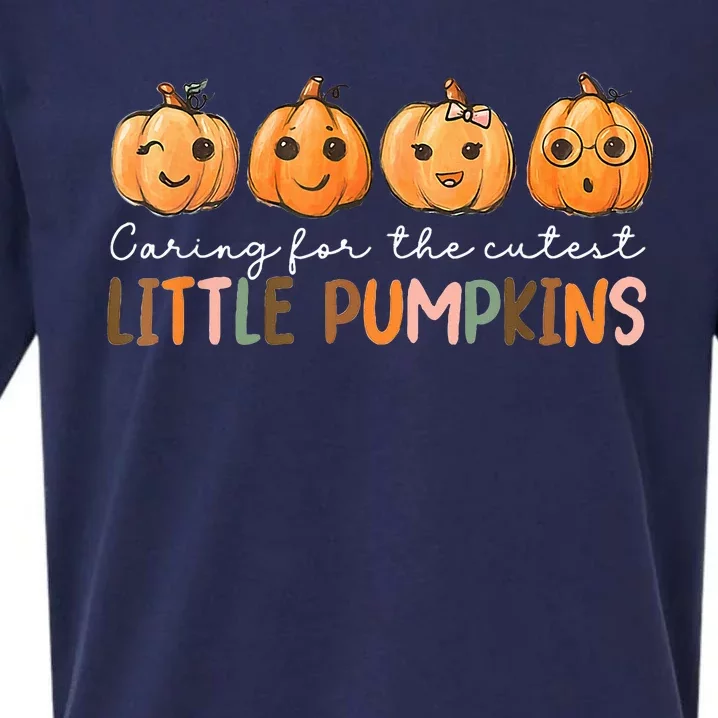 Nicu Nurse Halloween Cutest Pumpkins Mother Baby Nurse Fall Sueded Cloud Jersey T-Shirt