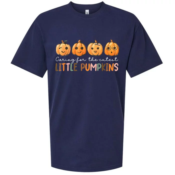 Nicu Nurse Halloween Cutest Pumpkins Mother Baby Nurse Fall Sueded Cloud Jersey T-Shirt