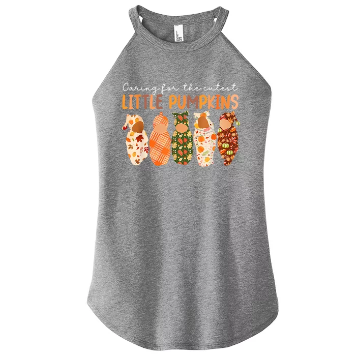 Nicu Nurse Halloween Cutest Pumpkins Mother Nurse Fall Gift Women’s Perfect Tri Rocker Tank