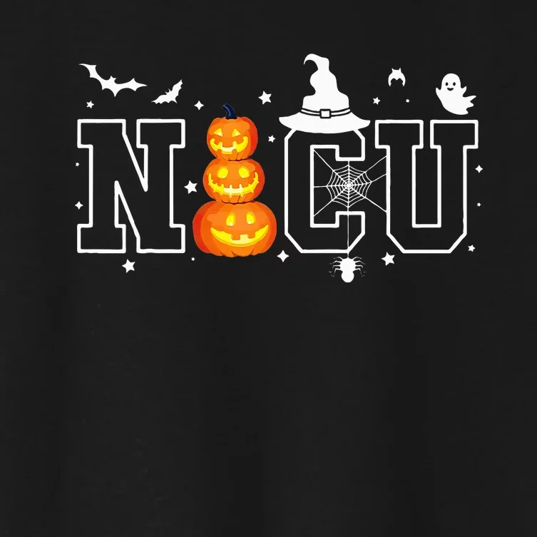 NICU Nurse Halloween Hospital Party Funny Nursing Students Women's Crop Top Tee