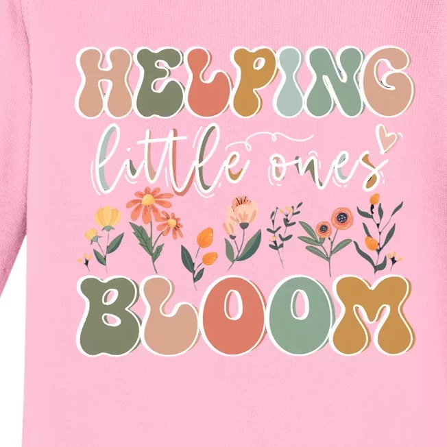 NICU Nurse Helping Little Ones Bloom Nurse Squad NICU Nurse Baby Long Sleeve Bodysuit