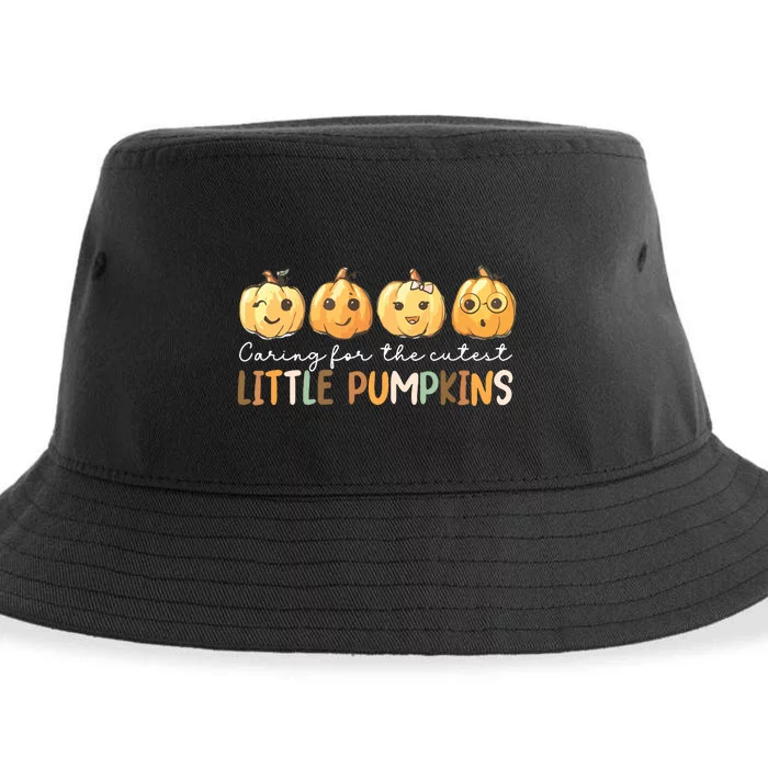 NICU Nurse Halloween Cutest Pumpkins Mother Baby Nurse Fall Sustainable Bucket Hat