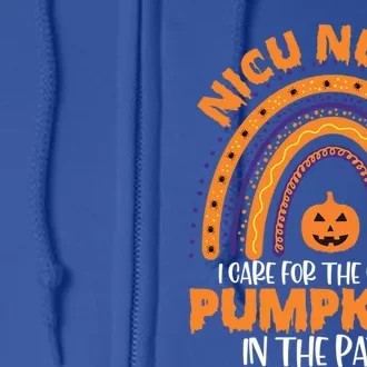 Nicu Nurse Halloween Rainbow Cutest Pumpkins In The Patch Gift Full Zip Hoodie