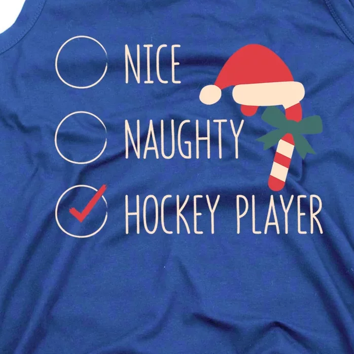 Nice Naughty Hockey Player Christmas Santa Claus Coach Fan Gift Tank Top