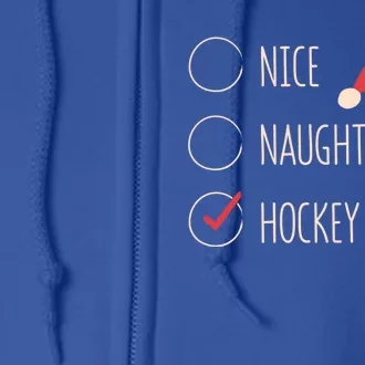 Nice Naughty Hockey Player Christmas Santa Claus Coach Fan Gift Full Zip Hoodie