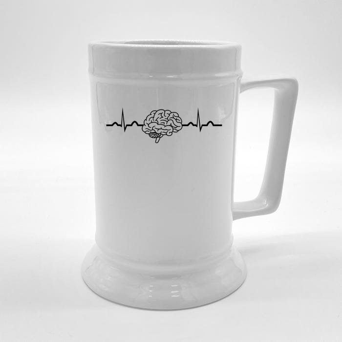 Neuro Nurse Heartbeat Neuro Nursing Neuroscience Nurse Gift Front & Back Beer Stein