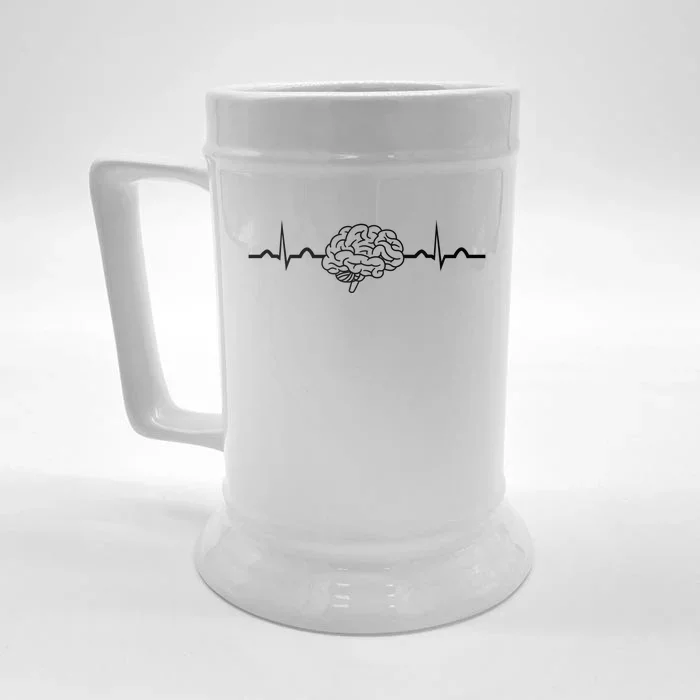 Neuro Nurse Heartbeat Neuro Nursing Neuroscience Nurse Gift Front & Back Beer Stein