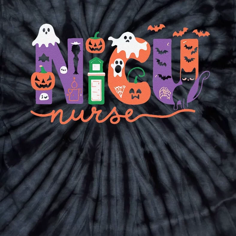 Nicu Nurse Halloween Neonatal Intensive Care Unit Halloween Tie-Dye T-Shirt