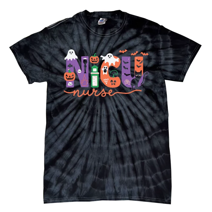 Nicu Nurse Halloween Neonatal Intensive Care Unit Halloween Tie-Dye T-Shirt