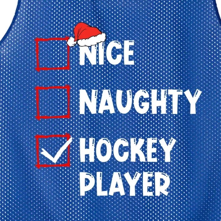 Nice Naughty Hockey Player List Christmas Santa Claus Cool Gift Mesh Reversible Basketball Jersey Tank