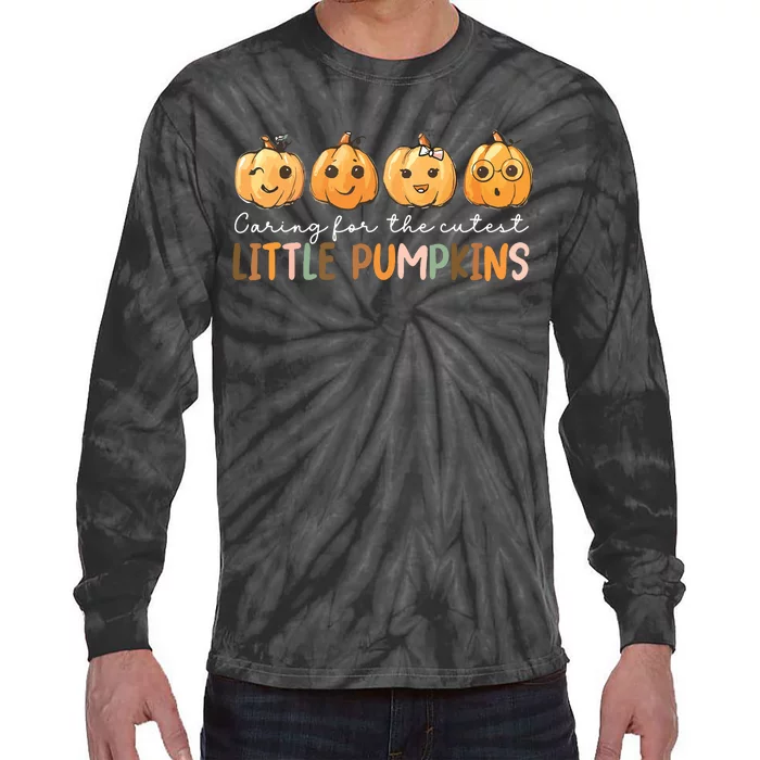 Nicu Nurse Halloween Cutest Pumpkins Mother Baby Nurse Fall Tie-Dye Long Sleeve Shirt