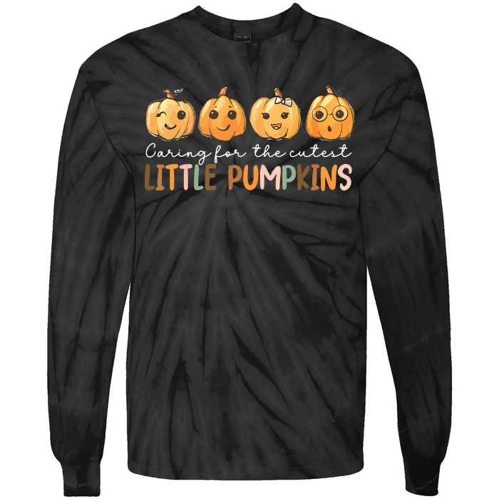 Nicu Nurse Halloween Cutest Pumpkins Mother Baby Nurse Fall Tie-Dye Long Sleeve Shirt