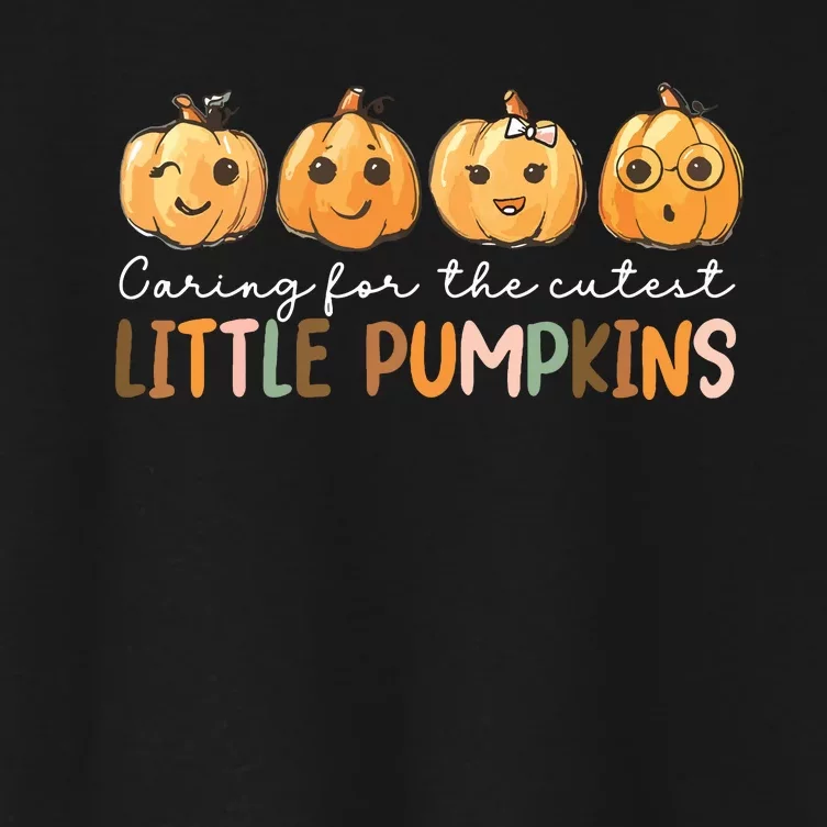 Nicu Nurse Halloween Cutest Pumpkins Mother Baby Nurse Fall Women's Crop Top Tee