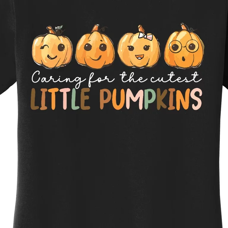 Nicu Nurse Halloween Cutest Pumpkins Mother Baby Nurse Fall Women's T-Shirt