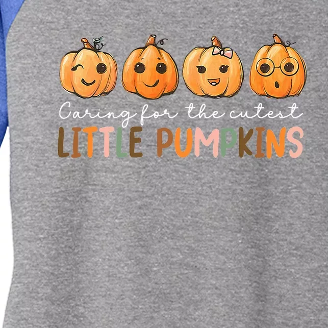 NICU Nurse Halloween Cutest Pumpkins Mother Baby Nurse Fall Women's Tri-Blend 3/4-Sleeve Raglan Shirt