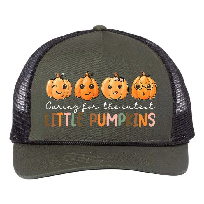 NICU Nurse Halloween Cutest Pumpkins Mother Baby Nurse Fall Retro Rope Trucker Hat Cap