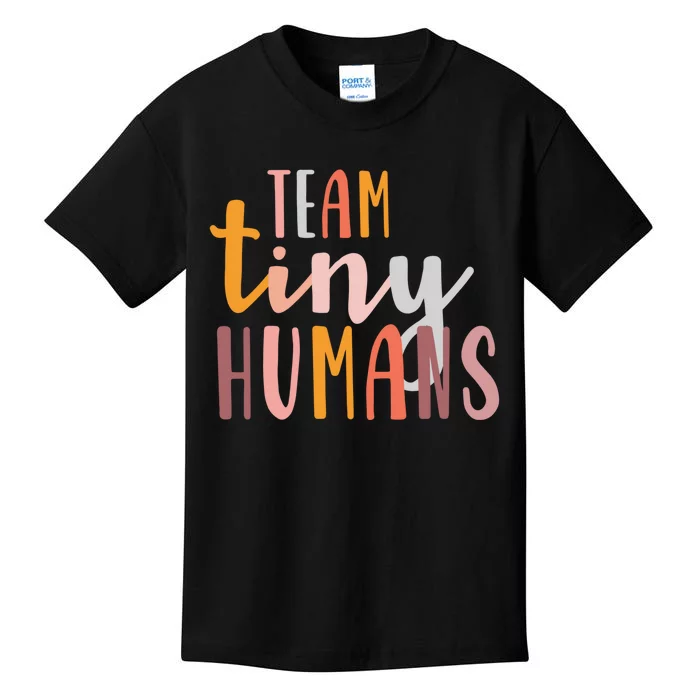 NICU Nurse ICU Neonatal Boho Colorful Retro Team Tiny Humans Kids T-Shirt