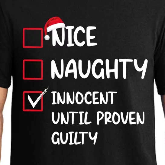 Nice Naughty Innocent Until Proven Guilty Christmas Family Gift Pajama Set