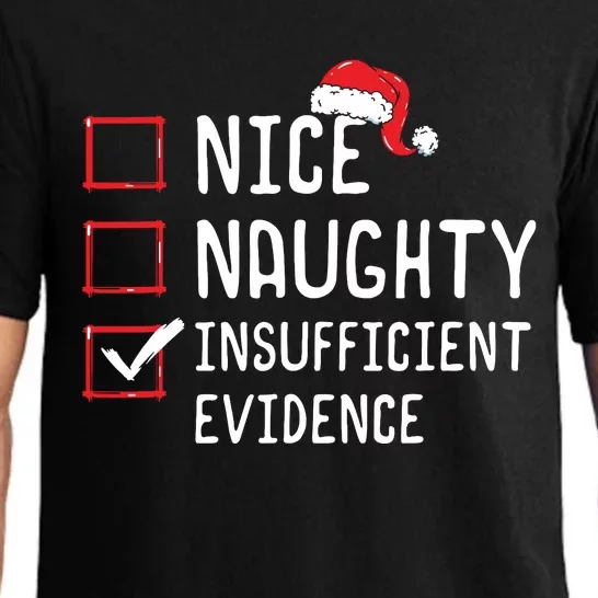 Nice Naughty Insufficient Evidence Christmas List Pajama Set