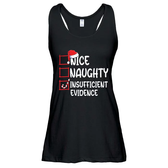 Nice Naughty Insufficient Evidence Christmas List Santa Ladies Essential Flowy Tank