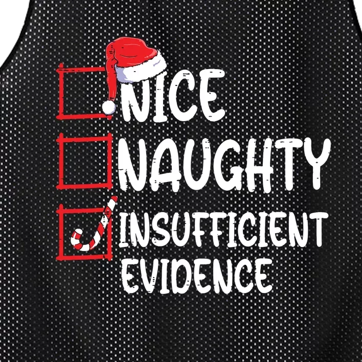 Nice Naughty Insufficient Evidence Christmas List Santa Mesh Reversible Basketball Jersey Tank