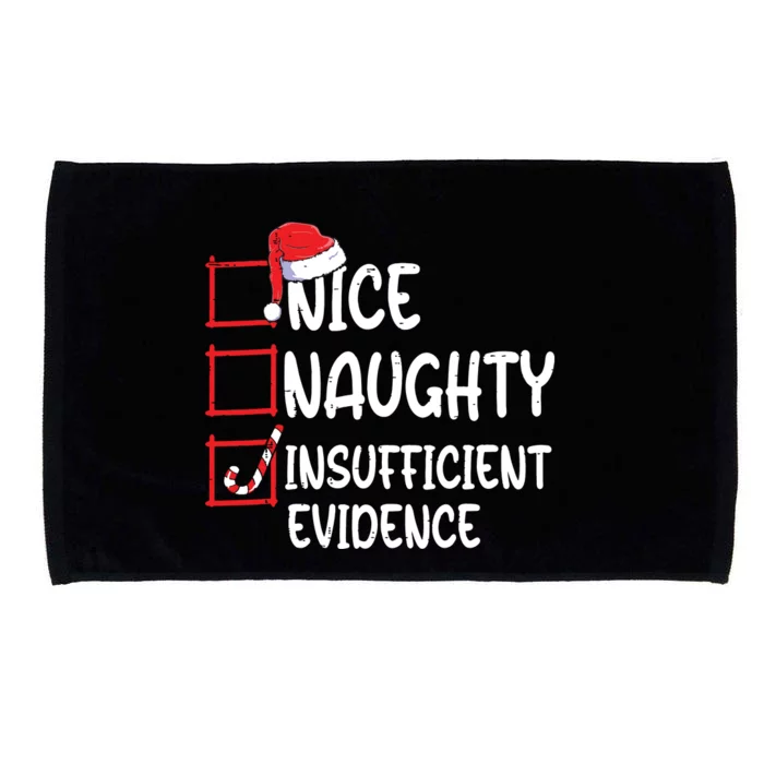 Nice Naughty Insufficient Evidence Christmas List Santa Microfiber Hand Towel