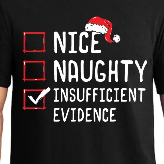 Nice Naughty Insufficient Evidence Christmas List Pajama Set