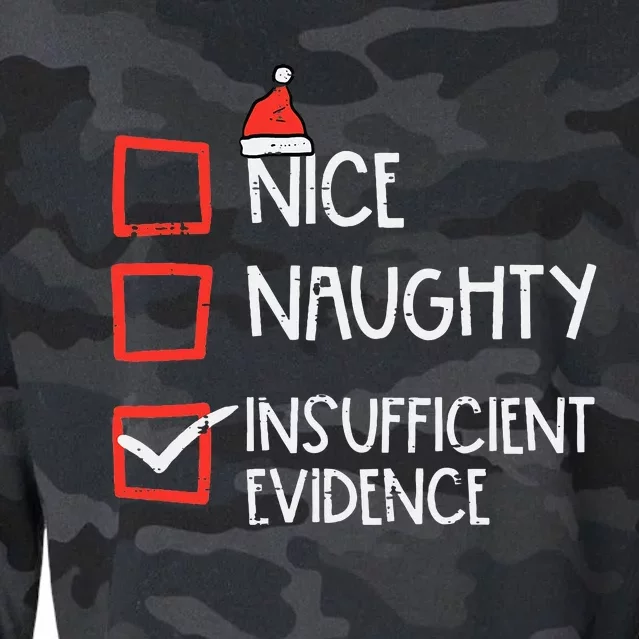 Nice Naughty Insufficient Evidence Christmas Fun Xmas Lawyer Cropped Pullover Crew