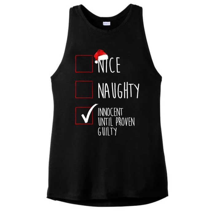 Nice Naughty Innocent Until Proven Guilty Ladies Tri-Blend Wicking Tank