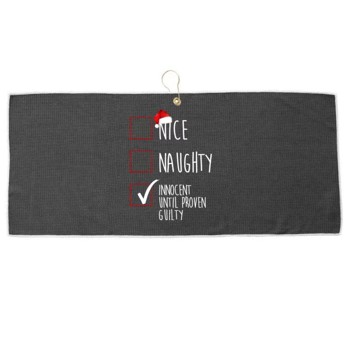 Nice Naughty Innocent Until Proven Guilty Large Microfiber Waffle Golf Towel