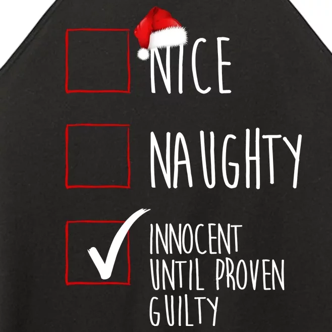 Nice Naughty Innocent Until Proven Guilty Women’s Perfect Tri Rocker Tank