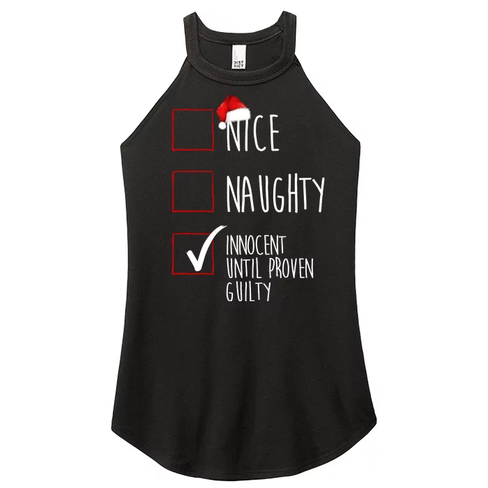 Nice Naughty Innocent Until Proven Guilty Women’s Perfect Tri Rocker Tank