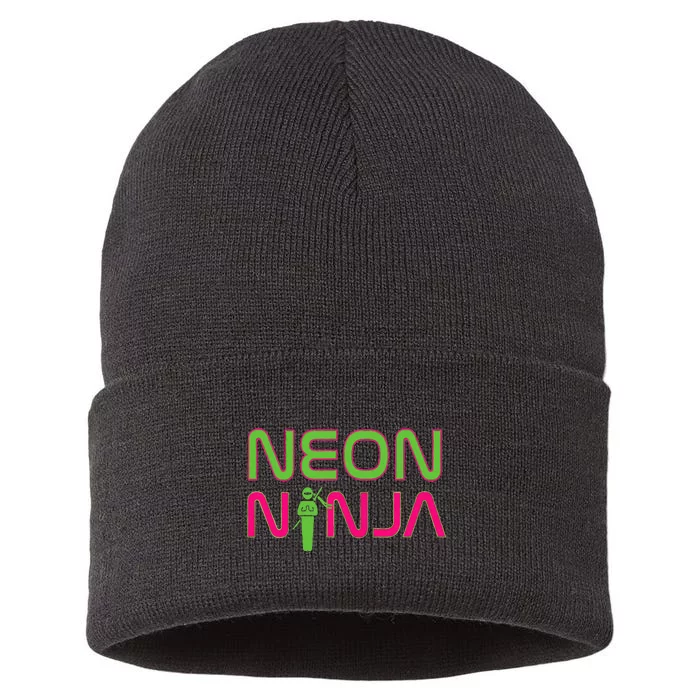 Neon Ninja I Electronic Raver Music Dj Festival Rave Sustainable Knit Beanie