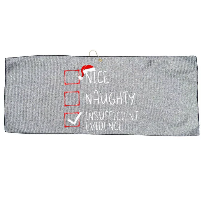 Nice Naughty Insufficient Evidence Christmas Santa Claus Large Microfiber Waffle Golf Towel