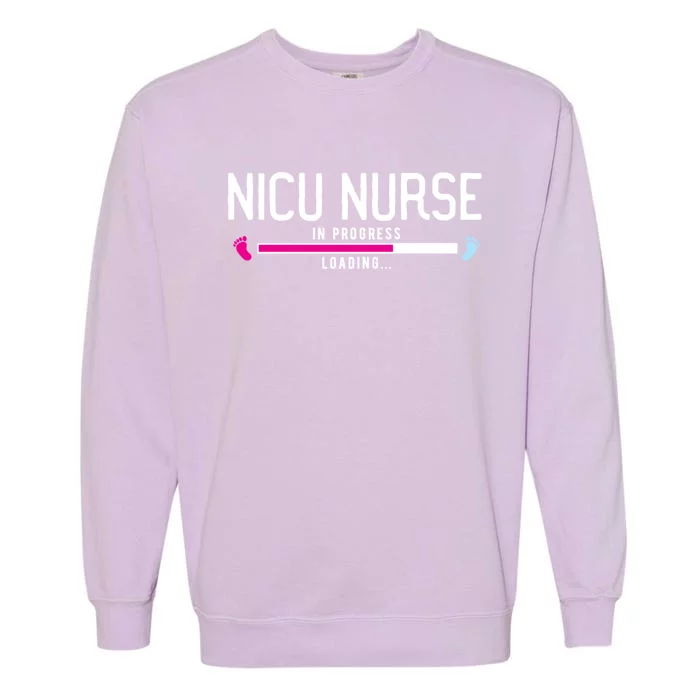 Nicu Nurse In Progress Icu Nurse School Nicu Nurse Cool Gift Garment-Dyed Sweatshirt