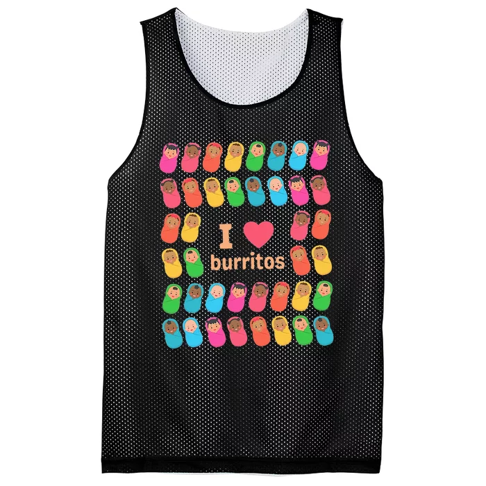 NICU Nurse I Love Burritos Infant Care Specialist Newborn Mesh Reversible Basketball Jersey Tank